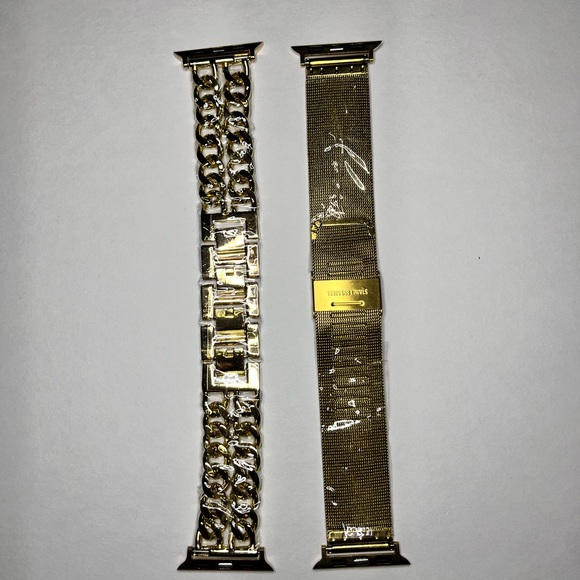 *BUNDLE* Gold Apple Watch Band + Gold Bracelet - Picture 1 of 6